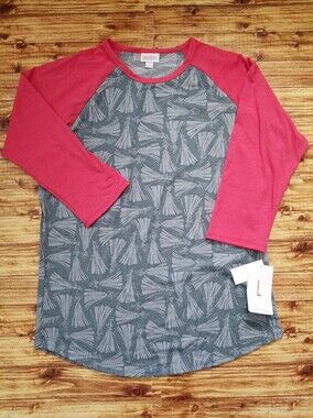Disney LuLaRoe Sleeping Beauty Aurora Pink Gray Long Sleeve Randy Women's Large